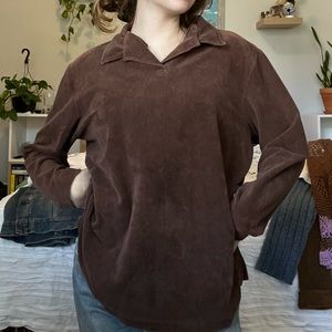 brown corduroy pullover